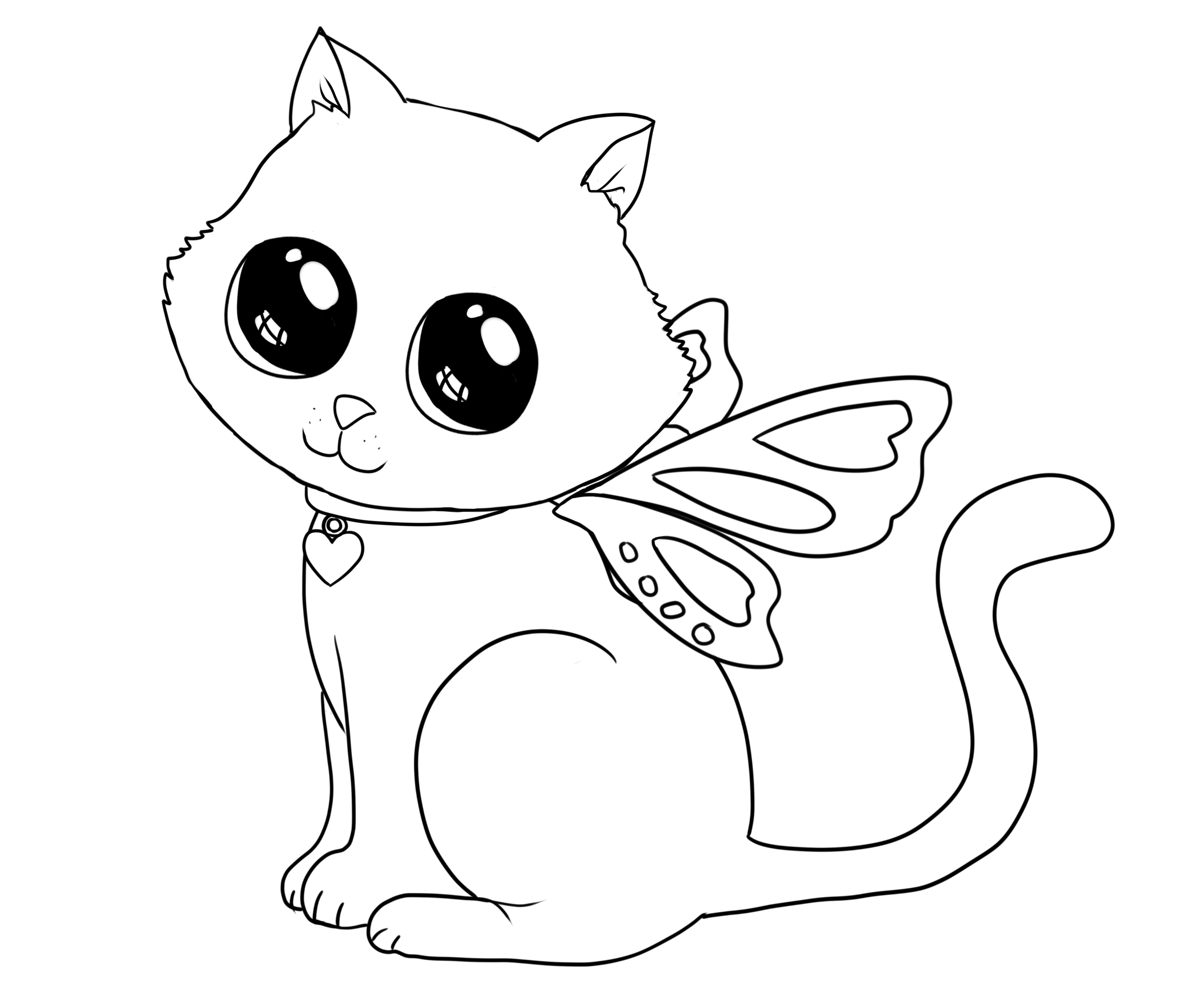 Free to Color Kitten Fairy
