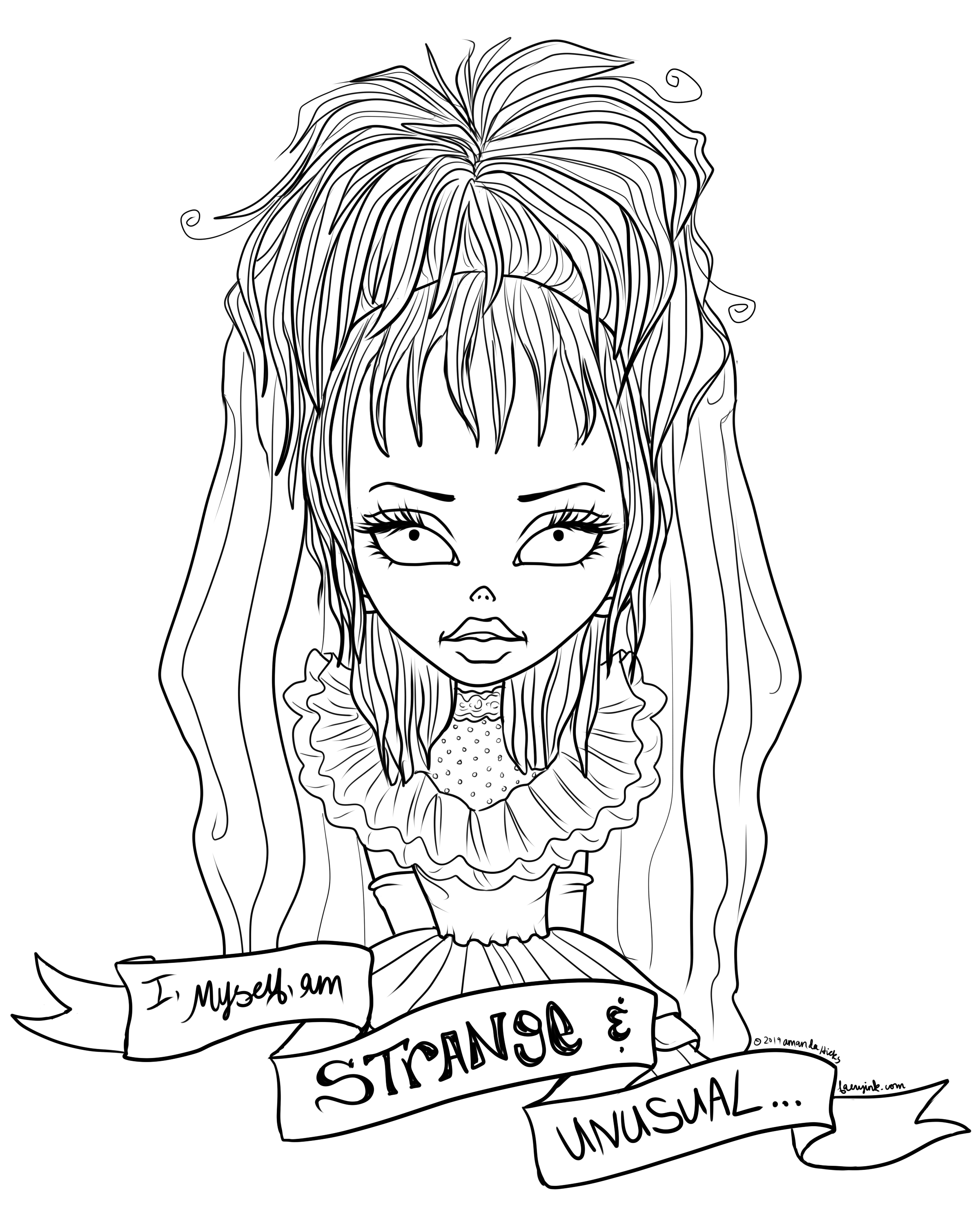 Free to Color Rose Fairy