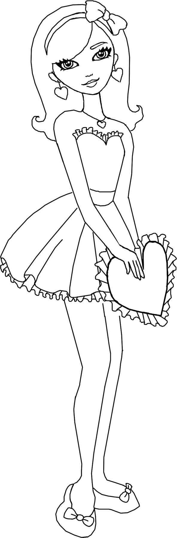 Free to Color Valentine's Day Girl