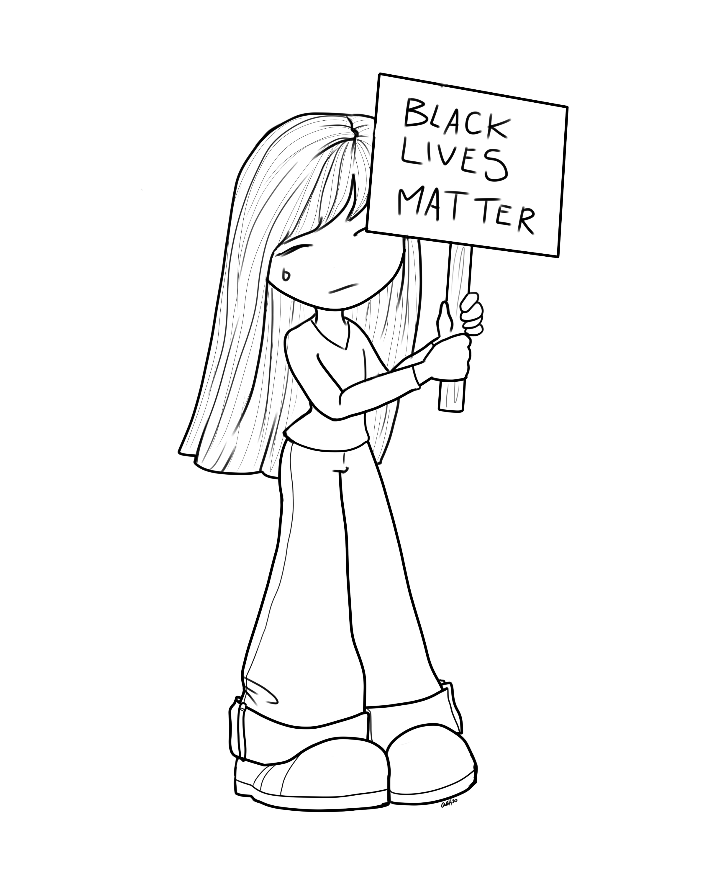 Free to Color Black Lives Matter Girl Hair Down